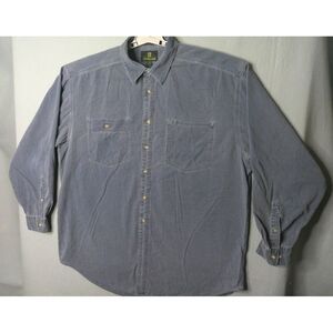 VTG Button Up Shirt Men Large Faded Black Minimal Funky Jean Pocket Unique Rare